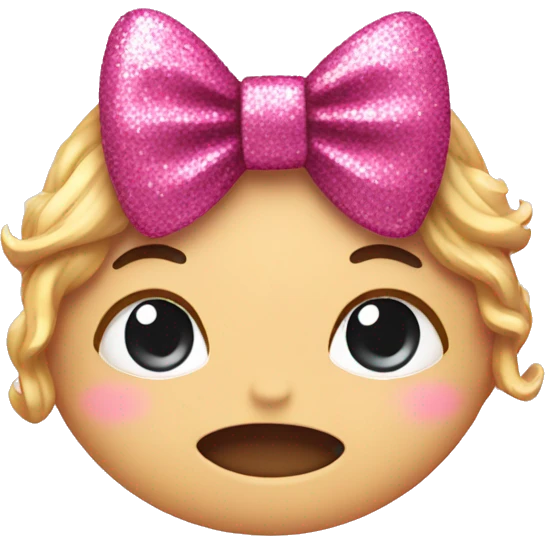 pink bow with glitter  emoji