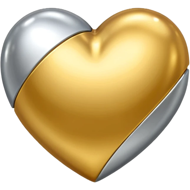 Gold and silver heart emoji