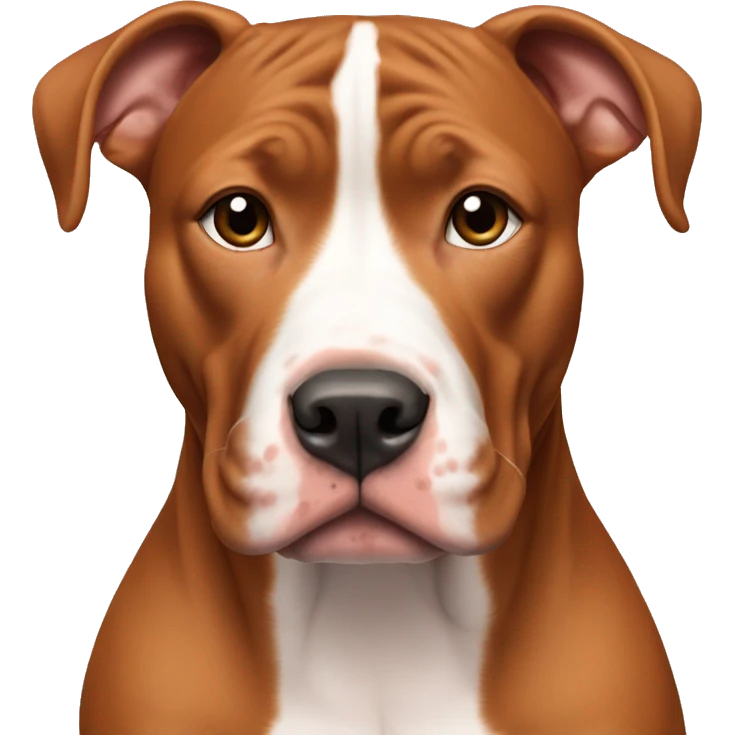 red pitbull with white spots and cropped ears emoji