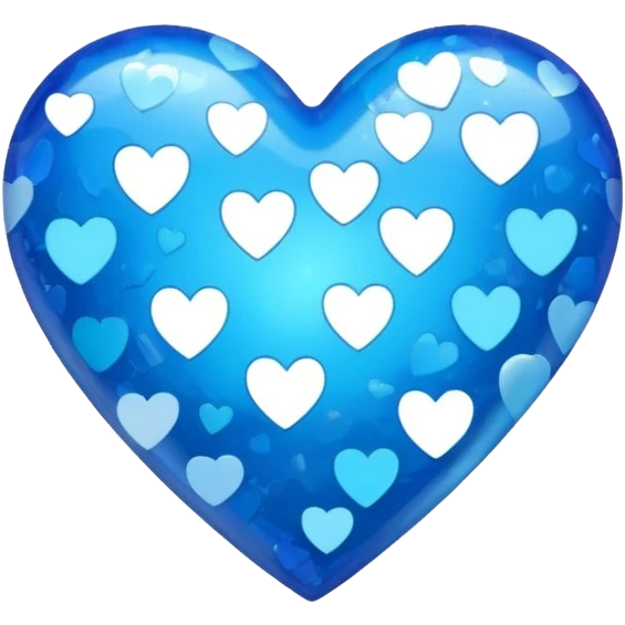 blue heart with a confetti pattern emoji