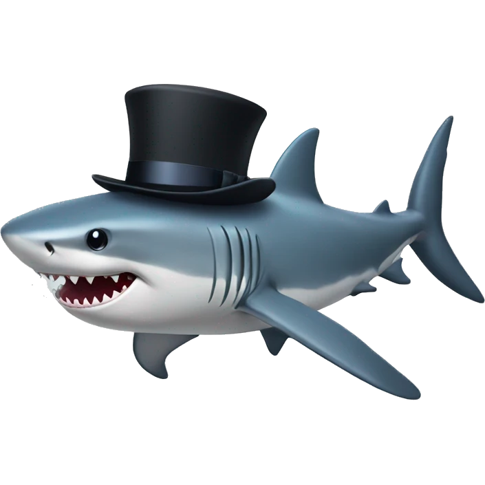 Shark with a top hat emoji