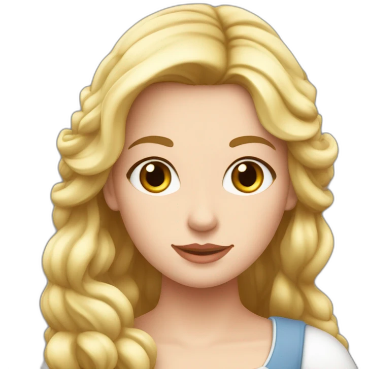 Fille châtain claire avec les cheveux longs blanche de peau emoji