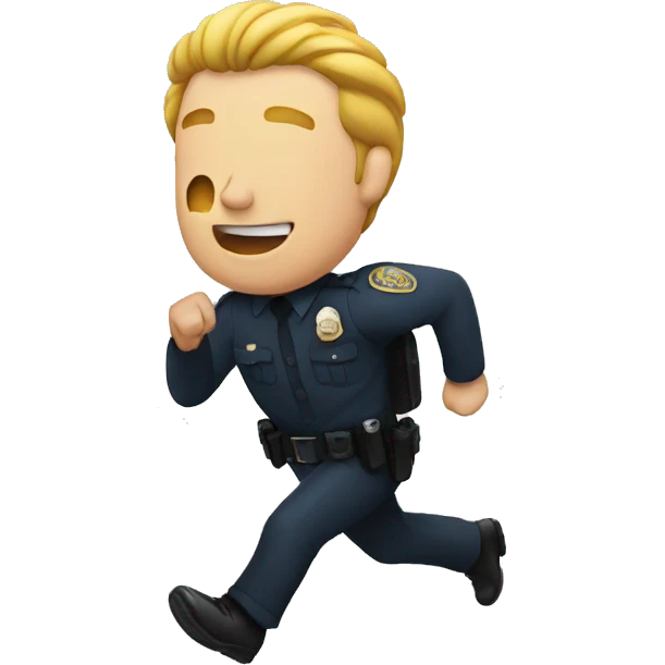 a guy running from a police man emoji