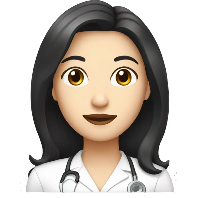 White woman with black hair who is nutricionist emoji