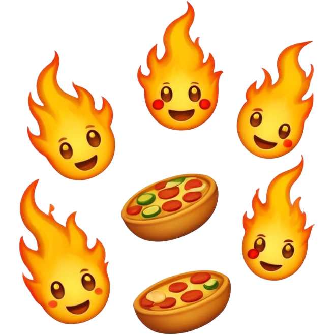 Tapas emoji on fire emoji