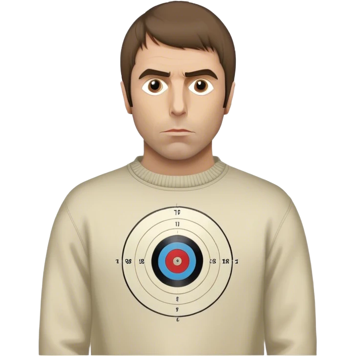 Liam Gallagher with mod target on his sweater emoji