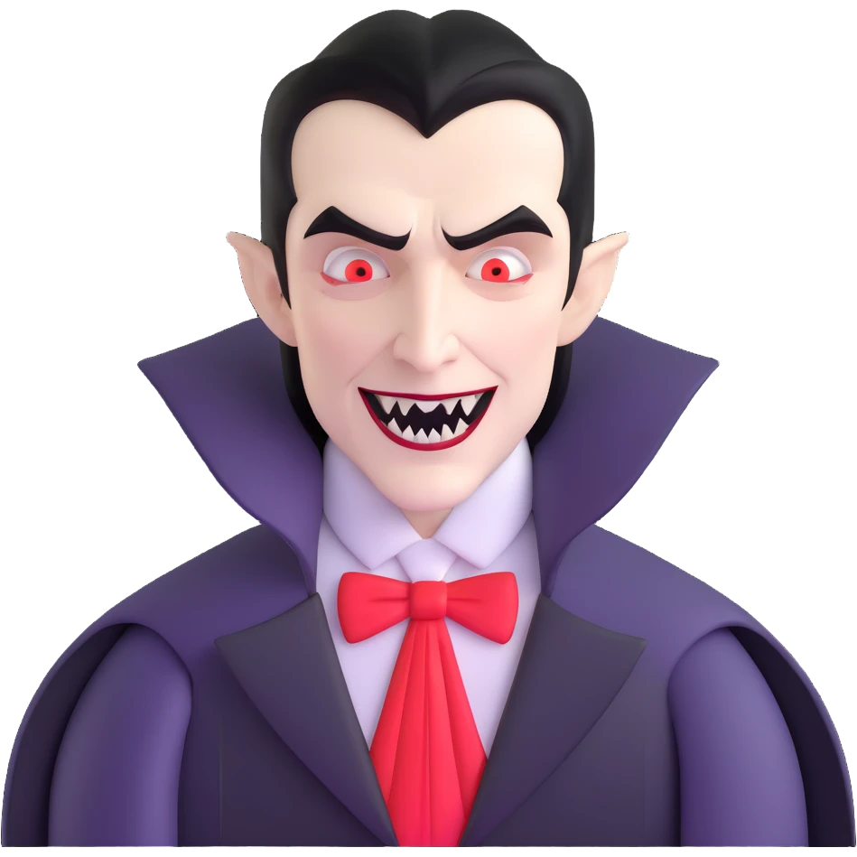 Count Dracula with pale skin and vampire fangs emoji