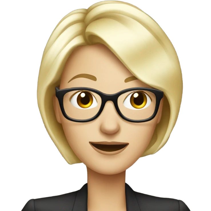 Elegant Blonde woman wearing glasses calling on cell phone emoji