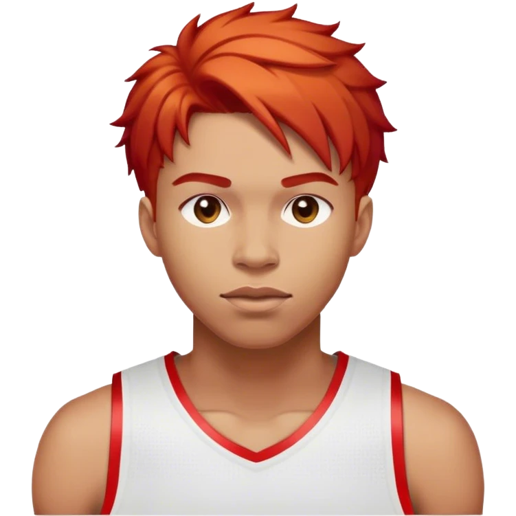 Basketball player with red hair emoji