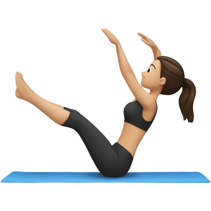 Brunette girl doing Pilates emoji