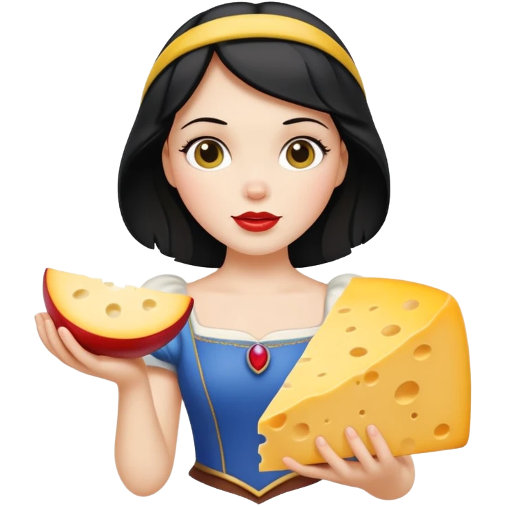  Snow White holding wedge of cheese emoji