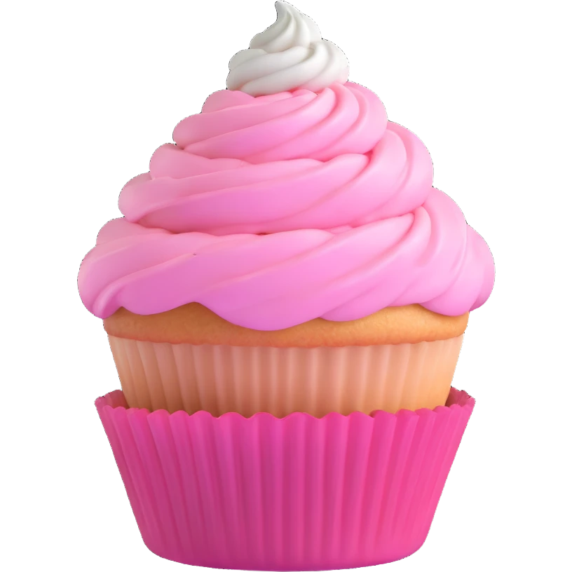 cupcake with pink icing emoji