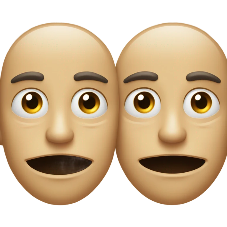 half smiling face. Half frowning face emoji
