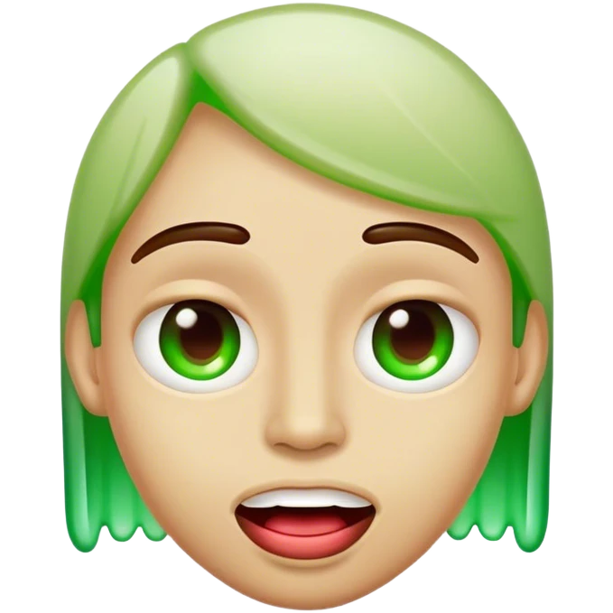 Jelly bean green ombré straight mouth emoji