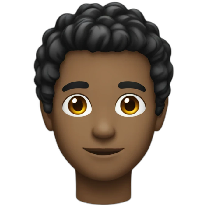 developer casual black hair emoji