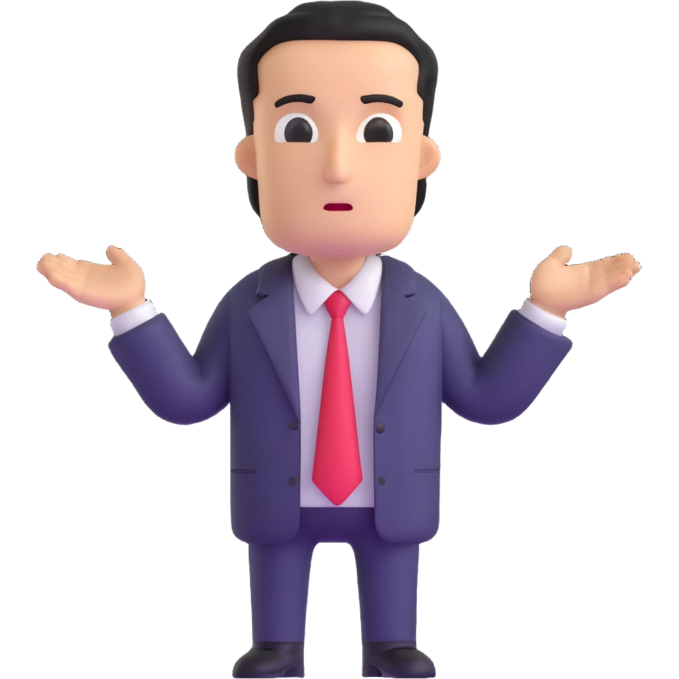 business man with judgmental expression emoji