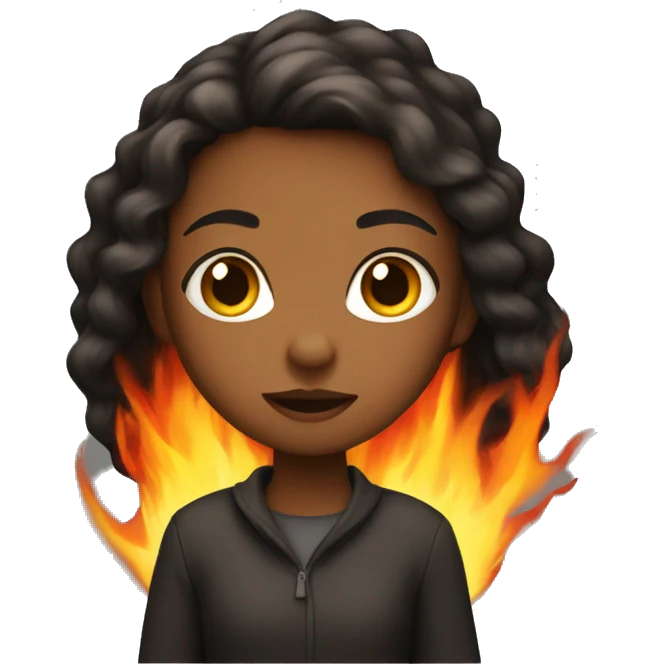 Girl with fire emoji