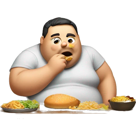 Fat guy eating emoji