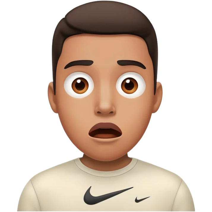 A person wearing Nike tech and looking surprised  emoji