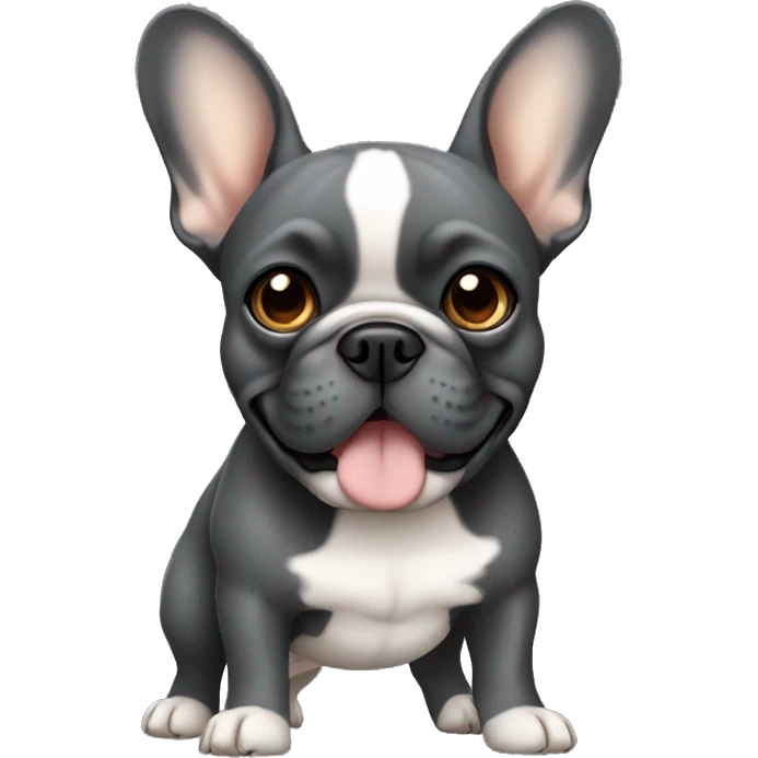Dark grey French bulldog with tan  emoji