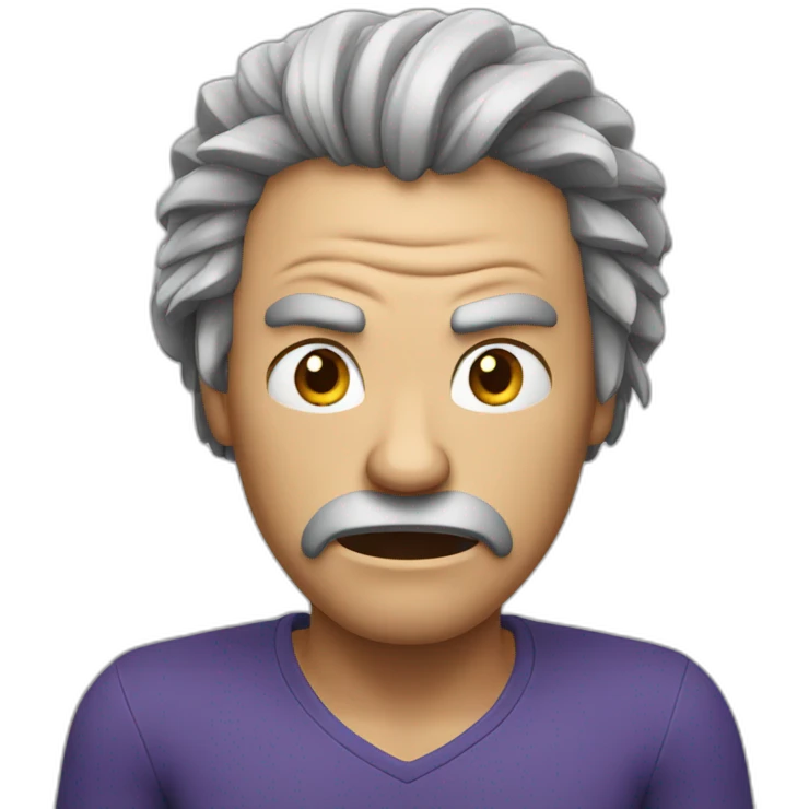 A man that is very angry. He pulls his hairs strongly with his hands. emoji