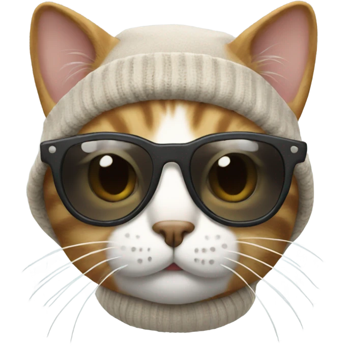 cat with sunglasses and a beanie emoji