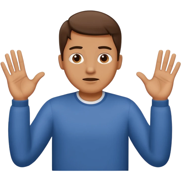 a man making the gesture of shrugging his shoulders emoji