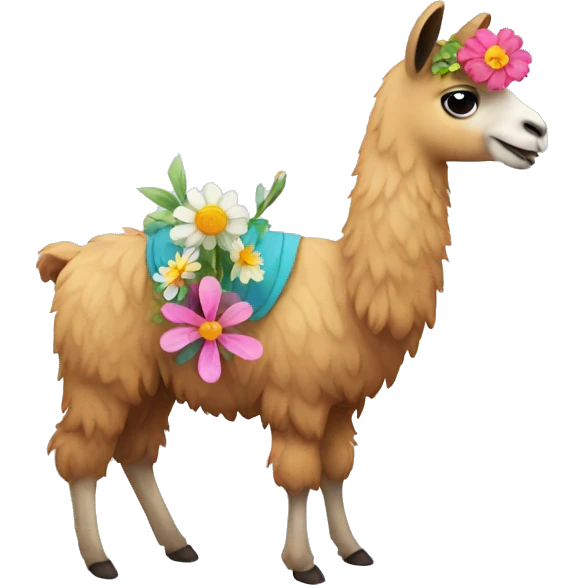 Llama with a flower emoji