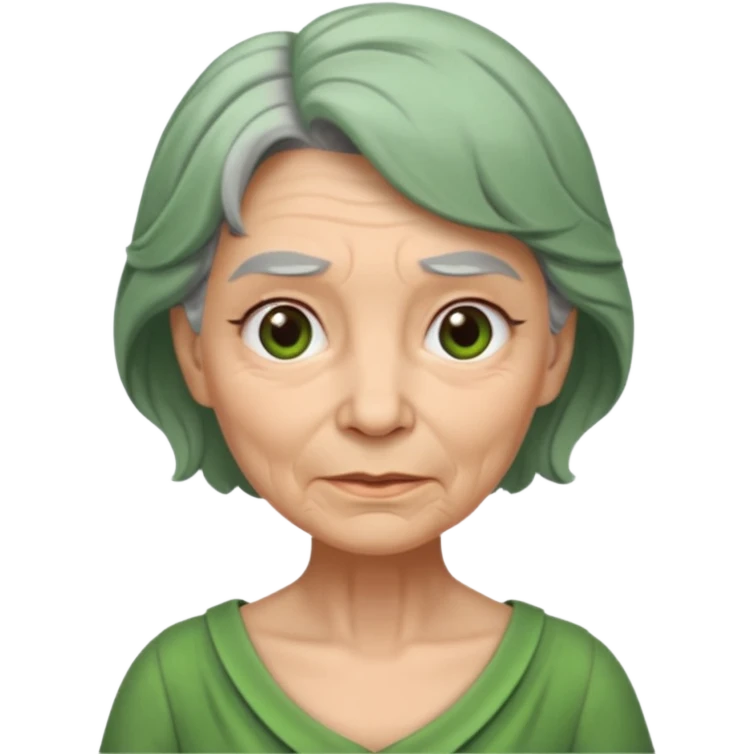 green dress old character. emoji