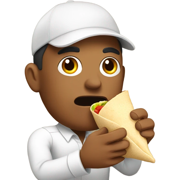 Guy eating a burrito emoji