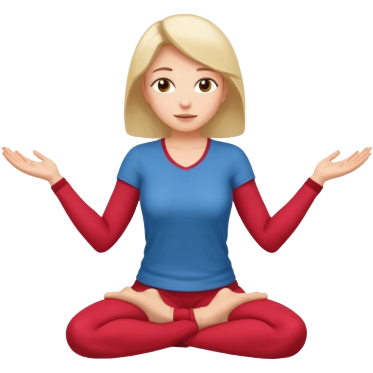 Woman on knees, forward facing, head looking up, arms outstretched either side of her emoji