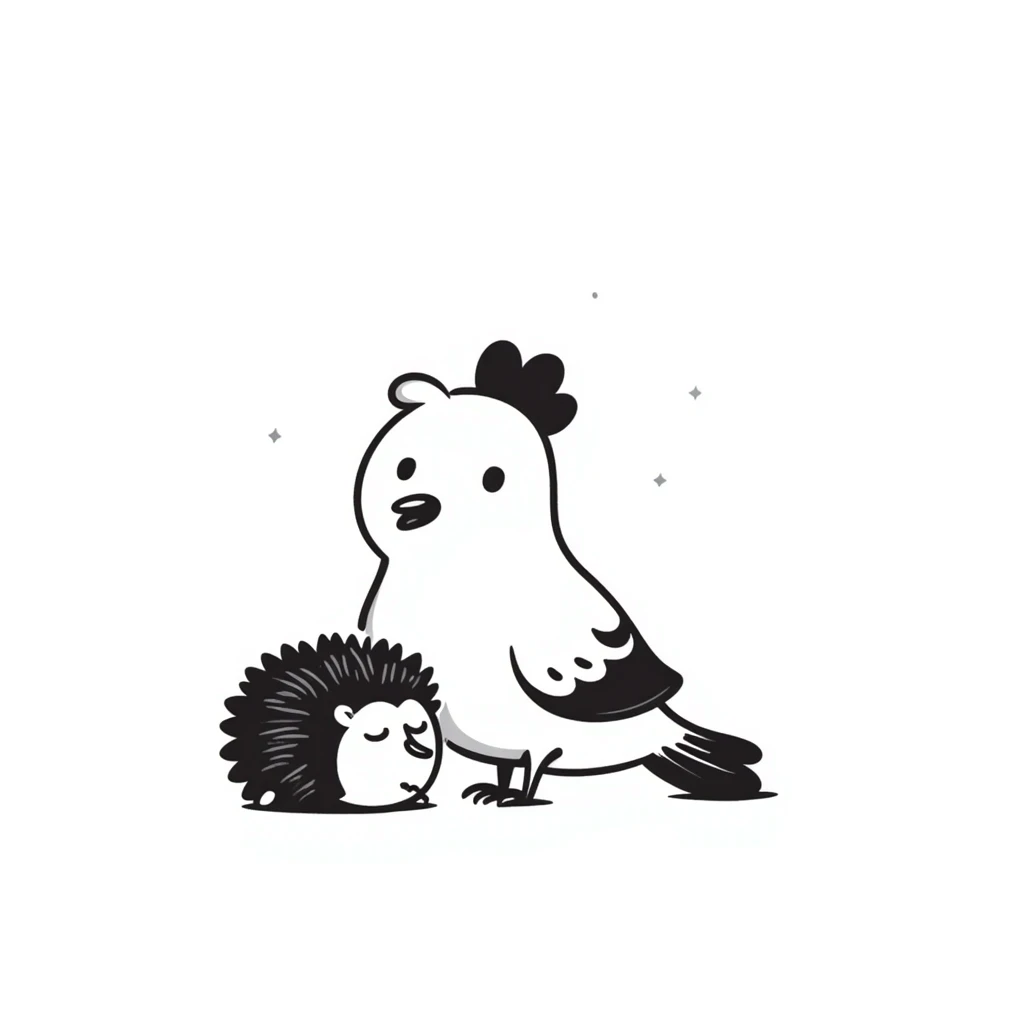 pigeon hugging a hedgehog emoji
