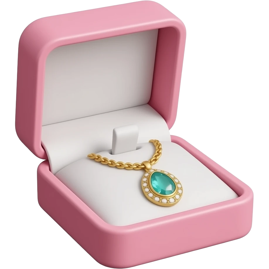 A pink box containing jewelry emoji