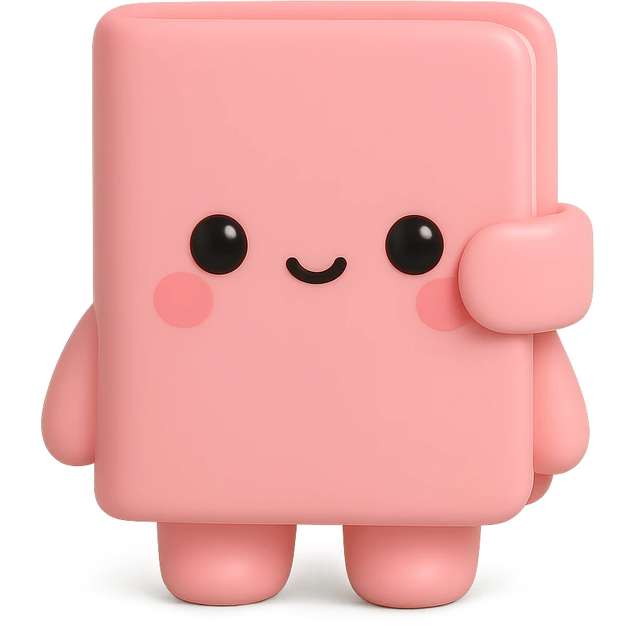 a pink diary, vinyl figure style emoji