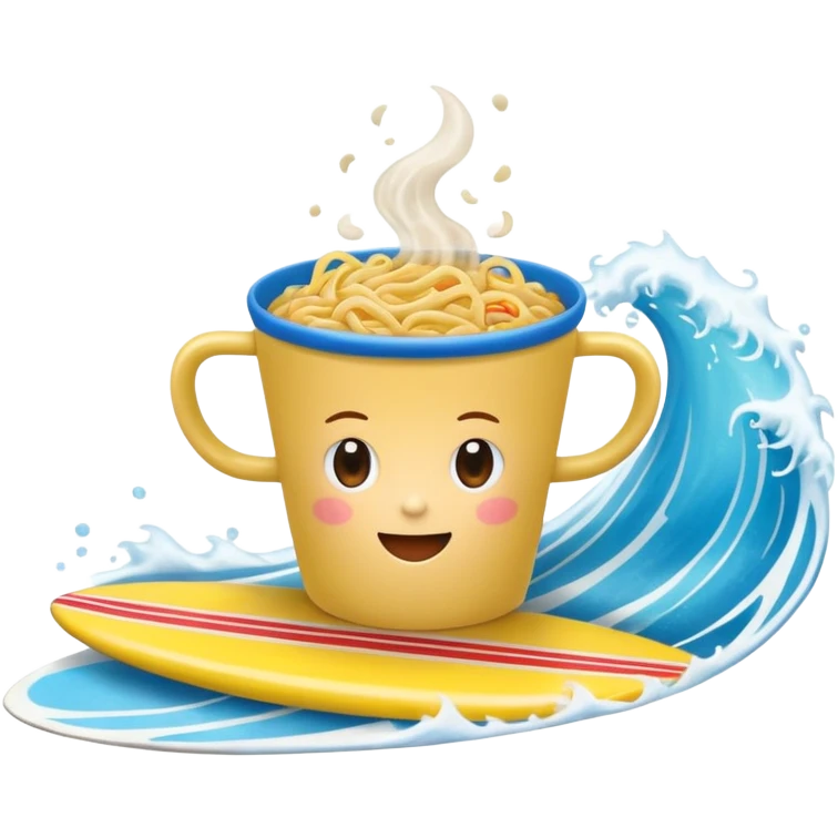 Cup noodle on the surfboard emoji