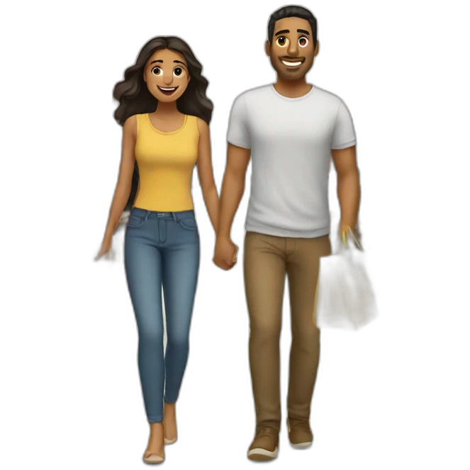 latin couple shopping together emoji
