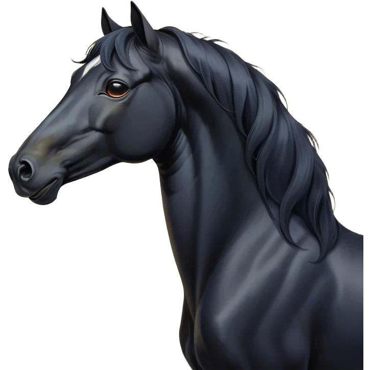 Cinematic Cute Yawning Black Horse Portrait Emoji, Head tilted slightly with a dramatic, wide-open yawn, revealing a soft, sleek black fur with a subtle shimmer, floppy ears slightly drooping, round dark eyes barely open in drowsy contentment, Simplified yet irresistibly adorable features, highly detailed, glowing with a soft, cozy glow, high shine, relaxed yet expressive, stylized with a touch of whimsy, bright and endearing, soft glowing outline, capturing the essence of a sleepy yet affectionate horse, so drowsy it feels like it could stretch out of the screen and curl up for a nap! emoji