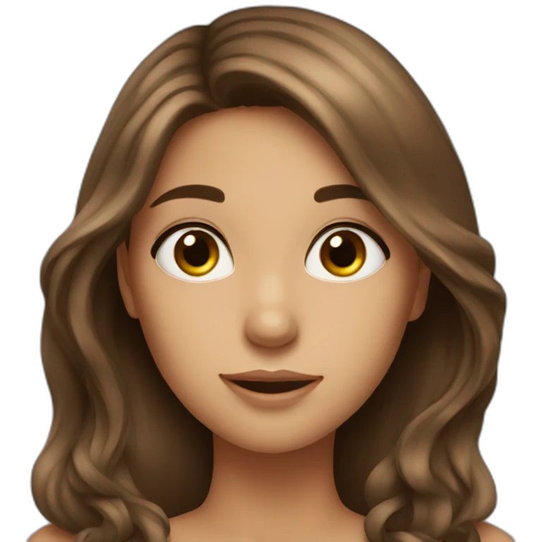 a beautiful girl with long brown hair emoji