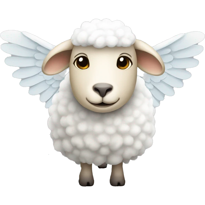 Sheep with angel wing emoji