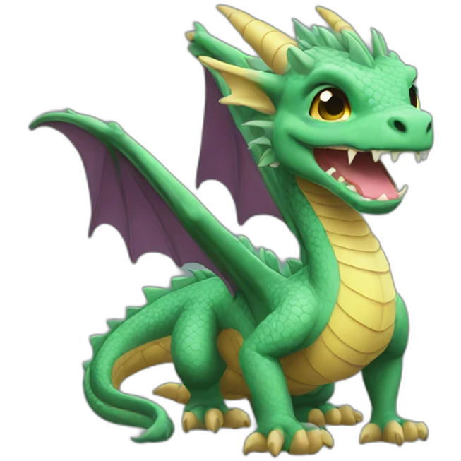 dragon cute FLOWER happy emoji