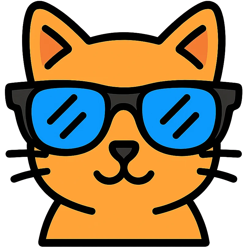 Cat wearing cool sunglasses emoji