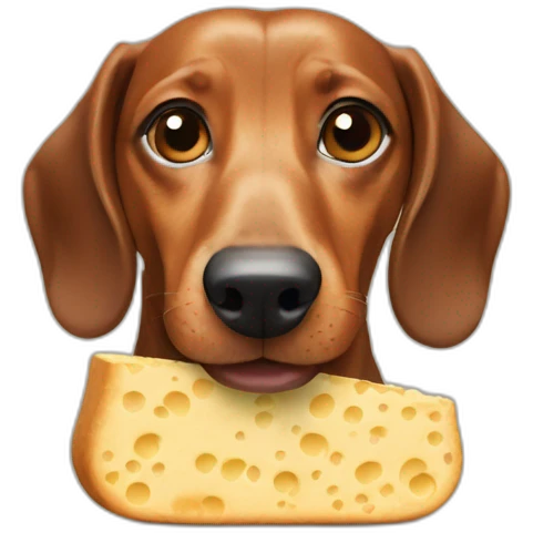 Dachshund comendo queijo emoji
