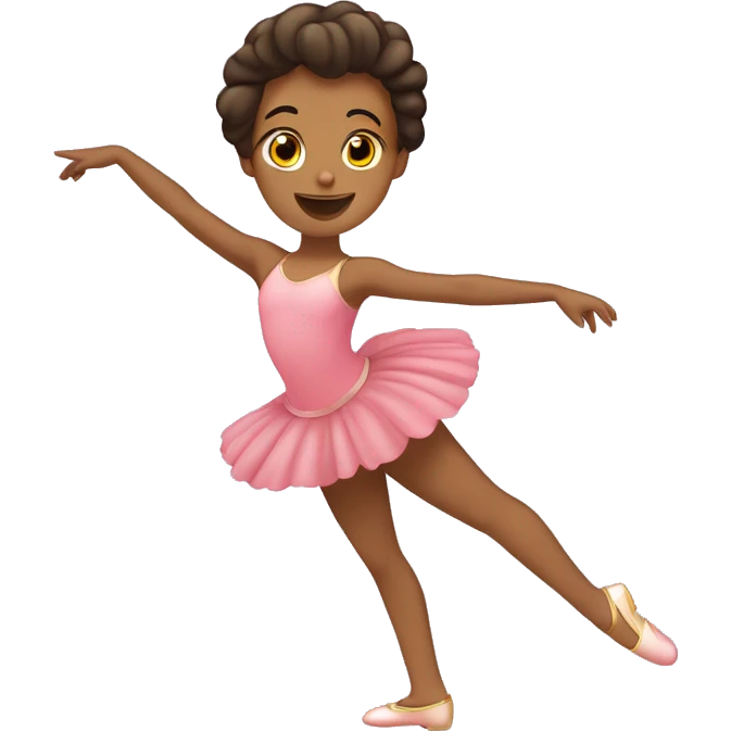 criança bailarina abraçando um coração emoji