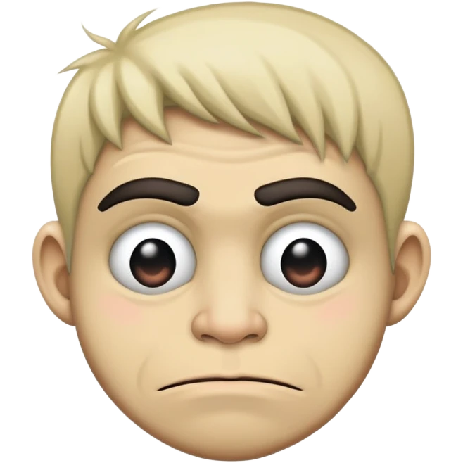 Super idol as a sad trollface but the image is low quality emoji