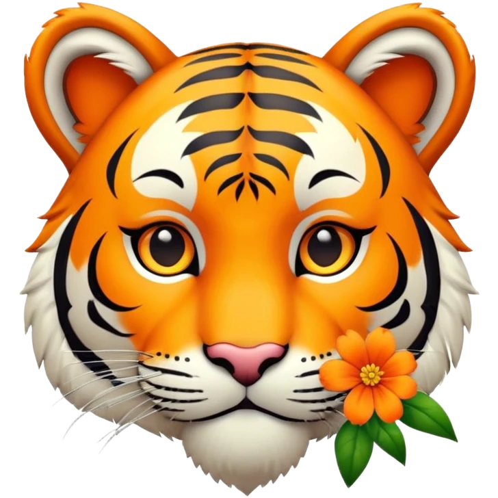 Tiger with flower  emoji