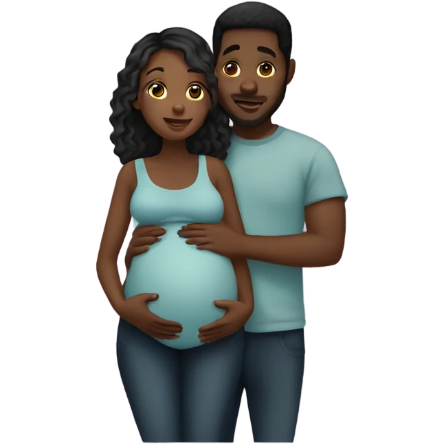 Pregnant black couple emoji