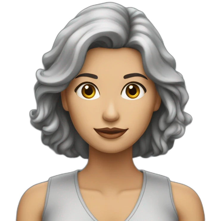 mujer-morena-con-su-yorkshire-gris emoji