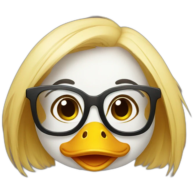 cute female duck wearing glasses emoji