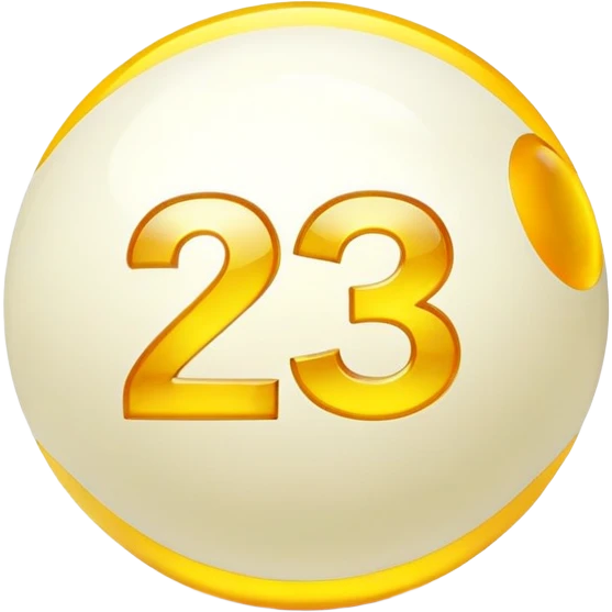 golden billiard ball with the number 23 in a glowing neon style emoji