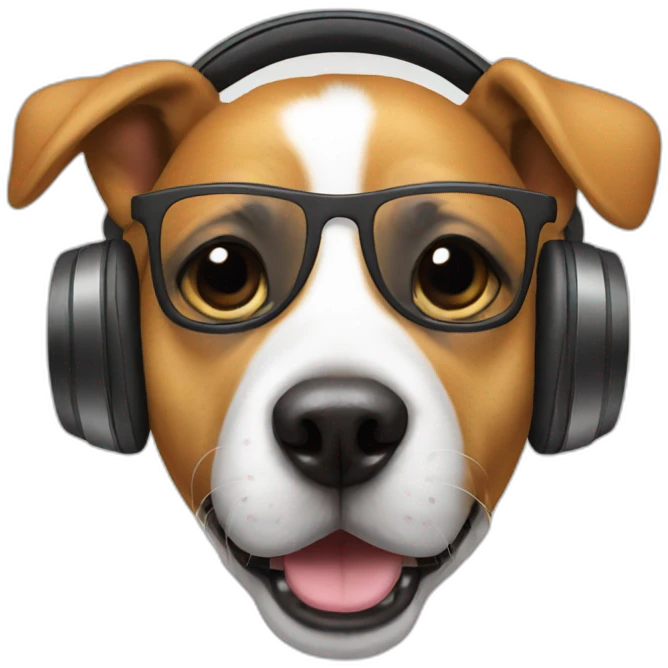 Dog with headphones  emoji